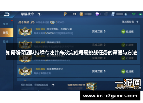 如何确保团队持续专注并高效完成每周挑战任务的策略与方法