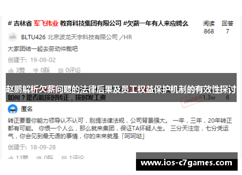 赵鹏解析欠薪问题的法律后果及员工权益保护机制的有效性探讨